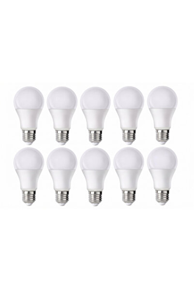Pine 10'lu Ekonomik Paket 9W LED Ampul Beyaz Işık - Enerji Tasarruflu E27 Duy...