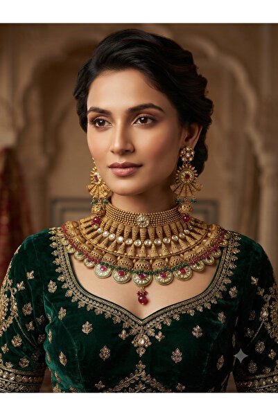 Aashiv's Collection Exotic Indian Design Sparkling Jewelry Set