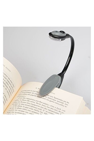 Jumbo Lampă de citit LED neagră/gri cu clips, braț flexibil pentru lectură