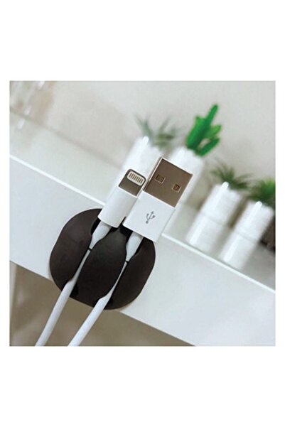 Jumbo Set 4 Cârlige Autocolante Negre pentru Cabluri, Organizare Curată pentr...