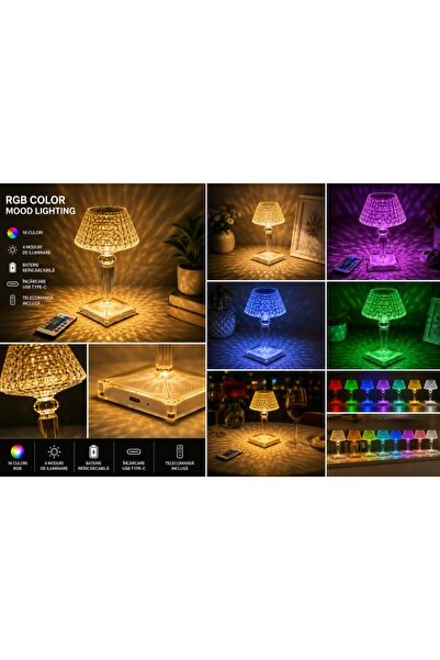 Romania Lampă de masă LED Rose Diamond – USB Charging Touch Lamp