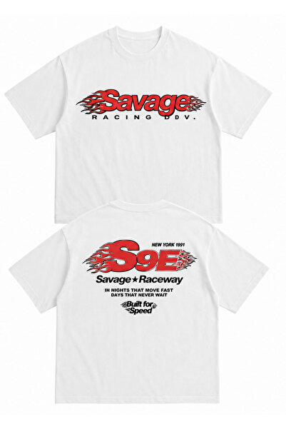 dompulerimoda Savage Printed Oversize Unisex Vintage Streetwear Graphic T-Shirt