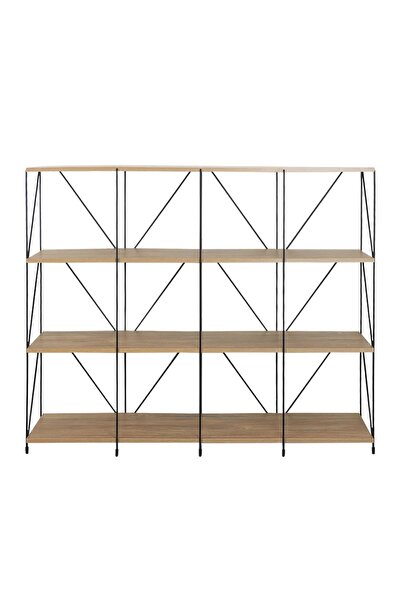 Malizia Malaysian Wood Shelving Unit 4 Floors Multi-Use Plywood 120X30X103.5 ...