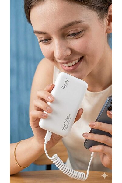 HEARTZ 20000MAH 66W Süper Hızlı Şarj Destekli Powerbank Pd 27W Ccc Sertifikali Taşınabilir Şarj Cihazı Dijital Göstergeli