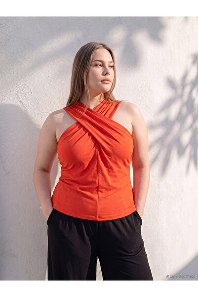 LC Waikiki Nevavm V-Neck Gathered Blouse with a Difference