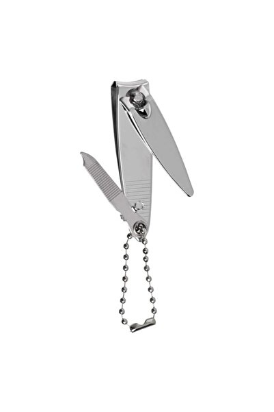CATIANO Unghiera pentru unghii, Metalica Argintie cu Pila si Lant 5.5 cm