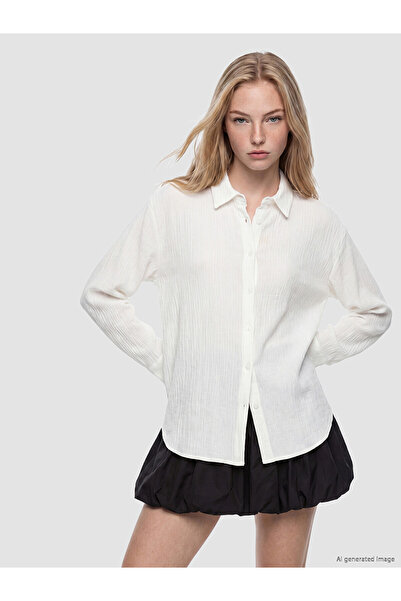 LC Waikiki Nevavm Oversize Women's Muslin Shirt with a Difference