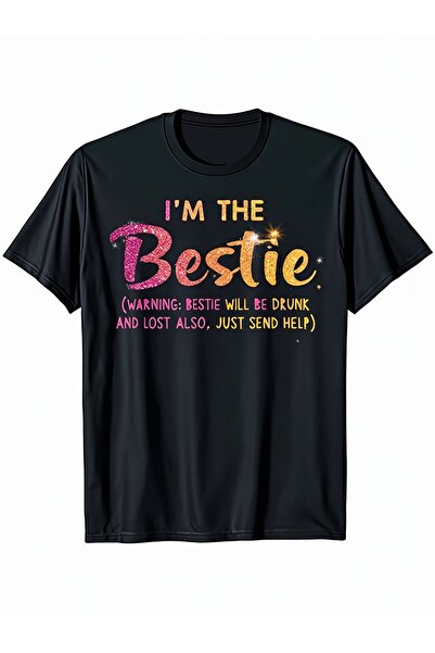 BASEPULSE تي شيرت نسائي مضحك بطبعة 'I'm The Bestie Warning' - تي شيرت برسومات...