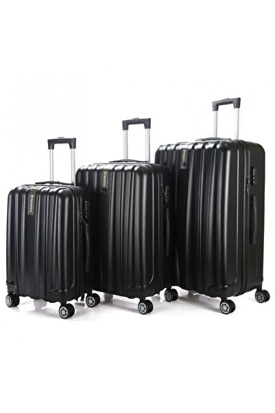 HomeVero HV-2003BLK Σετ βαλίτσες ταξιδιού σκληρές 3 τμχ Μαύρο