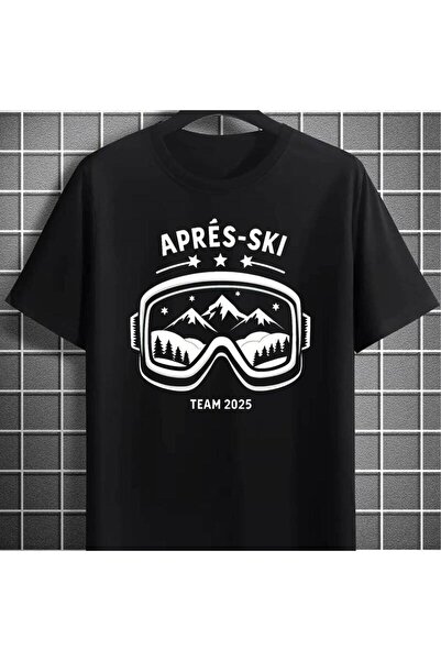 1001 Line Men's Après-Ski Team 2025 Graphic T-Shirt - White Casual Short Slee...
