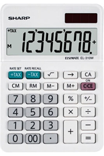 Sharp Calculator EL-310WB cu 12 cifre, de culoare albă, 1 bucată