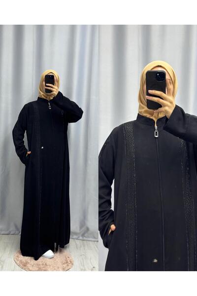 moda acar BÜYÜK BEDEN TAŞLI FERACE