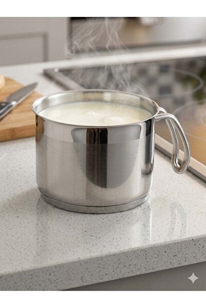 MISTERCOOK قدر حليب ميستر كوك شيفلاين 18/10، 1006/14، 14 سم، آمن للغسل في غسالة الأطباق، جودة عالية، من الفولاذ المقاوم للصدأ