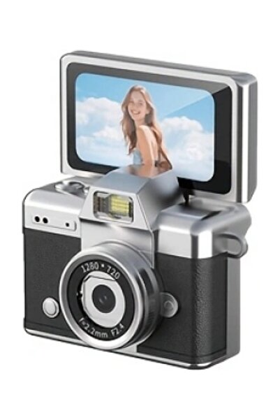Mini Retro Dijital Kamera Ekran 1080P Video Fotoğraf Type-C Nostaljik Tasarım Kolye