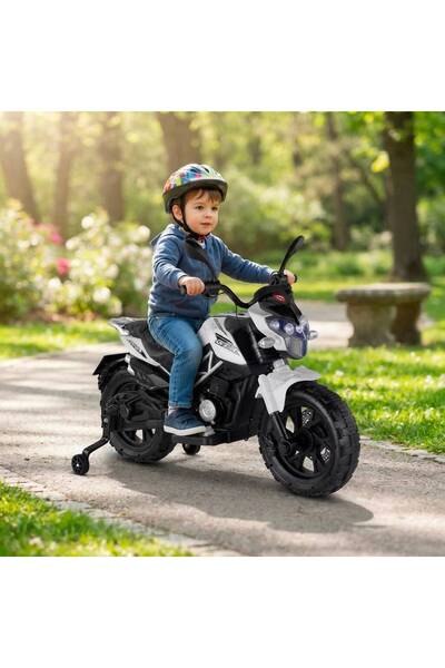 Tıfıl Toys 447 Motocross 12V Akülü Motor - Amortisörlü, MP3 Çalarlı Dijital A...