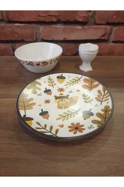 Keramika Food Set 3 Pieces Patterned Digital Printing