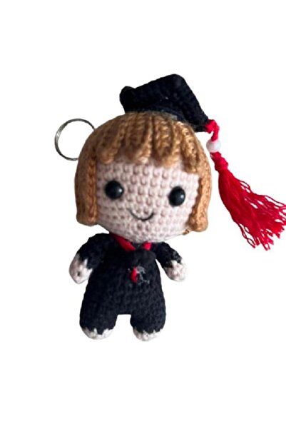 OYUNCAKPARK Maskot Mezuniyet Bebeği Amigurumi Organik Anahtarlık Oyuncak
