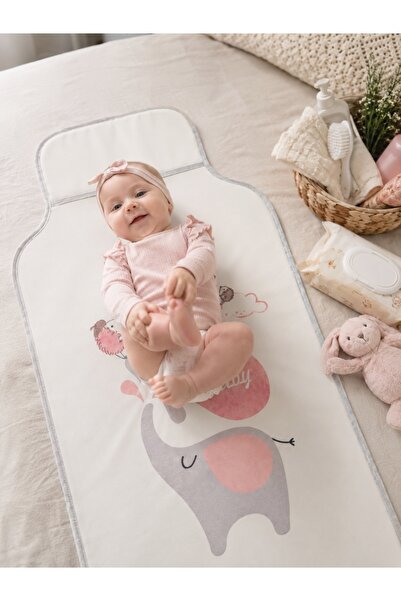 Pure Boutique Αδιάβροχη αναδιπλούμενη αλλαξιέρα μωρού, με σχέδιο ροζ ελέφαντα