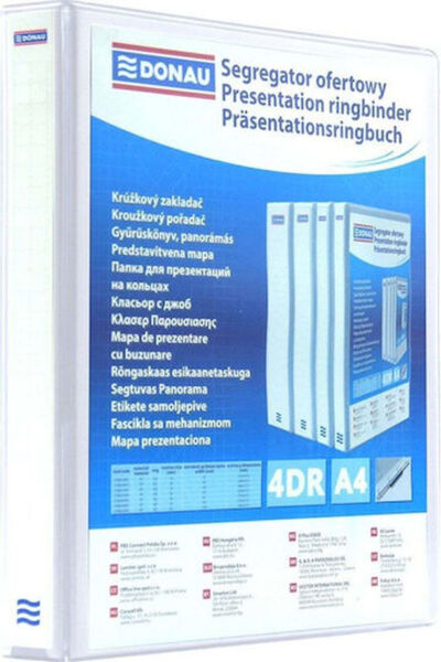 donau Dosar cu 4 inele A4 44mm Alb