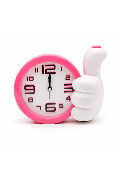 BRANDLESS Ceas de masă Quartz cu alarmă, formă mână Like, roz