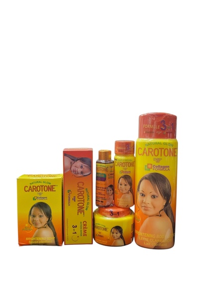 Carotone Skin Lightening Set 6Pcs Lotion.Cream.Oil.Scrub Soap Skin Cream Juice