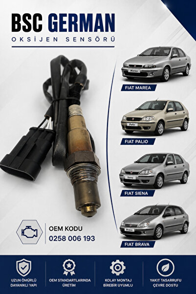 BSC GERMAN Fiat Marea Palio Stilo Alt Oksijen Sensörü 85 cm OrjinaL Kablo Uzu...