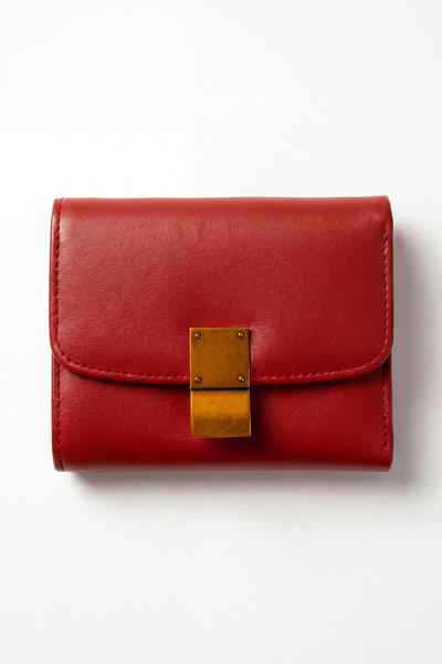 Levidor Red Genuine Leather Small Size Women's Card and Coin Wallet Lv910111