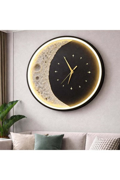 CMHOME Aplica LED Decorativa Luna Diametru 40CM Lumina Rece/Neutra/Calda Black