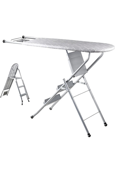 Cady One Ironing Board Lined with Heat-Resistant Fabric and 3-Level Folding L...
