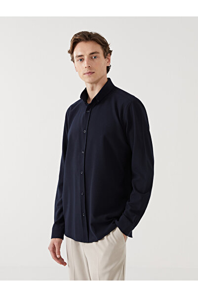 LC Waikiki قميص NEVAVM Farkily Slim Fit بأكمام طويلة للرجال