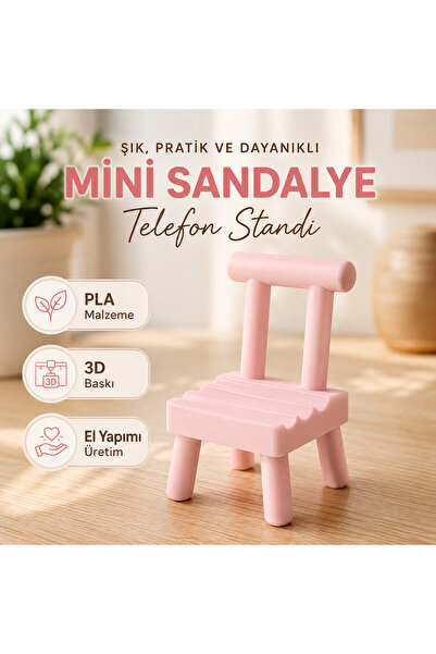 ZENVIA3D Dekoratif Mini Sandalye Masaüstü Telefon Standı