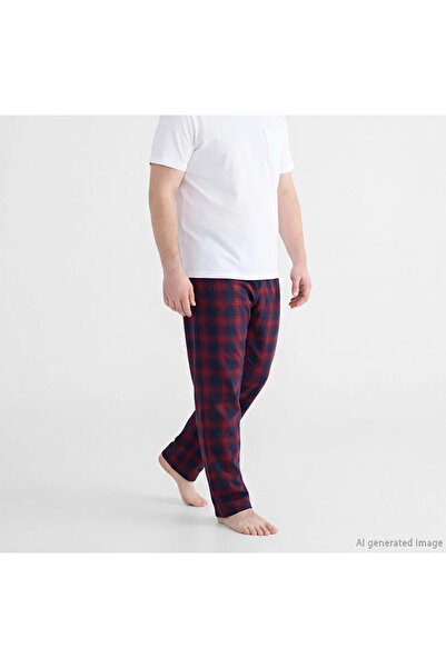 LC Waikiki Lacivert Standart Kalıp Ekose Erkek Pijama Alt