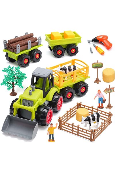 Simply Joy Jucărie educativă în stil Montessori, Simply Joy, Tractor cu burgh...
