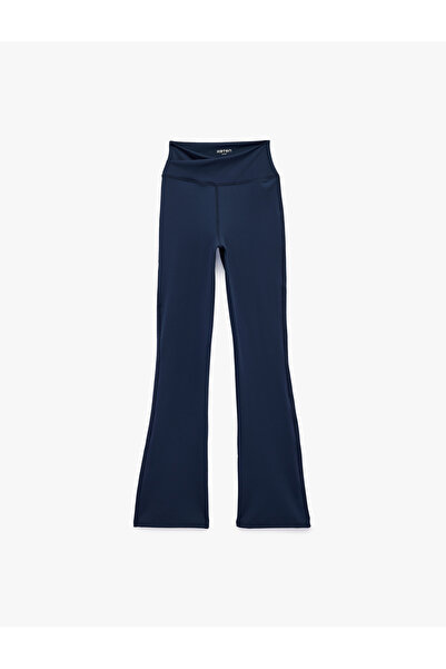 Koton Slim Fit Kemer Detaylı İspanyol Paça Spor Tayt