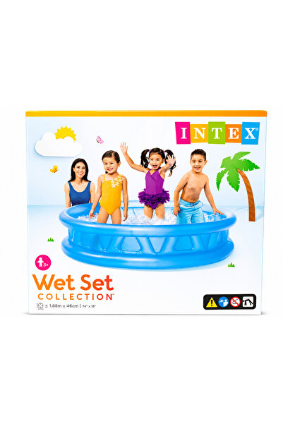 Intex Inflatable Round Swimming Pool for Kids Blue Intex - 188X46Cm Soft Wall...
