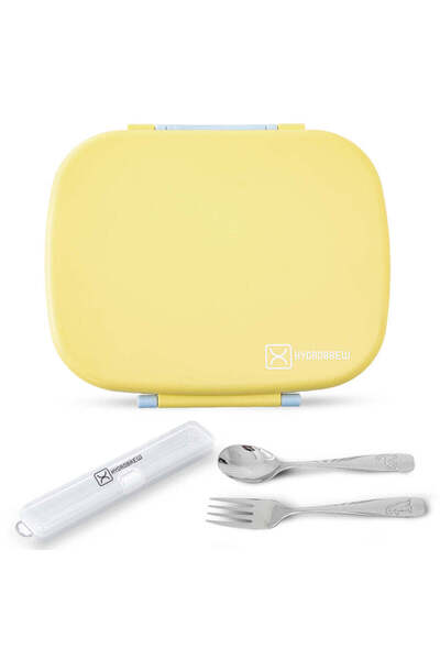 Hydrobrew Smart Serve Bento Lunch Box 1100ml w/ Stainless Steel Cutlery Set –...