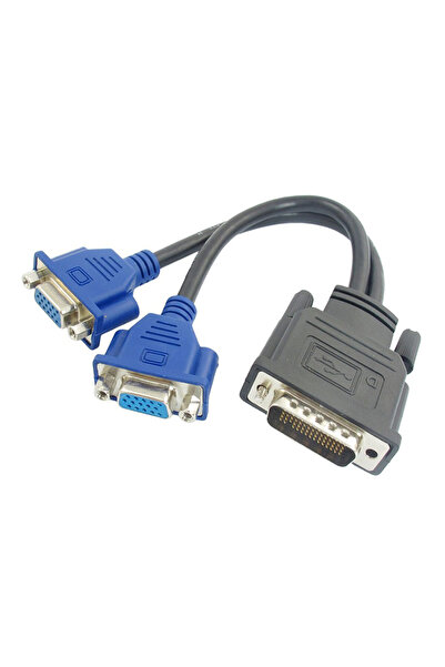 POWERTECH αντάπτορας DMS-59 σε 2x VGA CAB-DMS002, 0.20m, μαύρος
