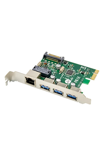 POWERTECH κάρτα επέκτασης PCIe σε USB 3.0 & GbE LAN ST642, VL805&RTL8153
