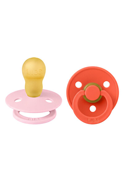 Bibs Комплект от 2 Colour латекс пастия, кръгла форма, 6-18 месеца, Baby Pink...