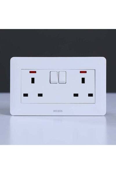 Danube Home مقبس مزدوج ميلانو 13 أمبير مع مفتاح ومؤشر LED