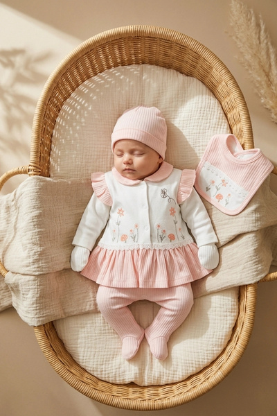 Babydonat طقم ميا فلورا المكون من 5 قطع للأطفال حديثي الولادة - طقم أطفال من ...