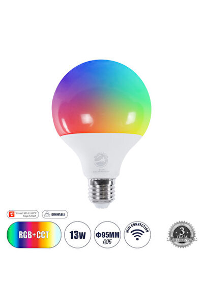 Other GloboStar Έξυπνη Λάμπα LED 13W για Ντουί E27 και Σχήμα G95 Ρυθμιζόμενο ...