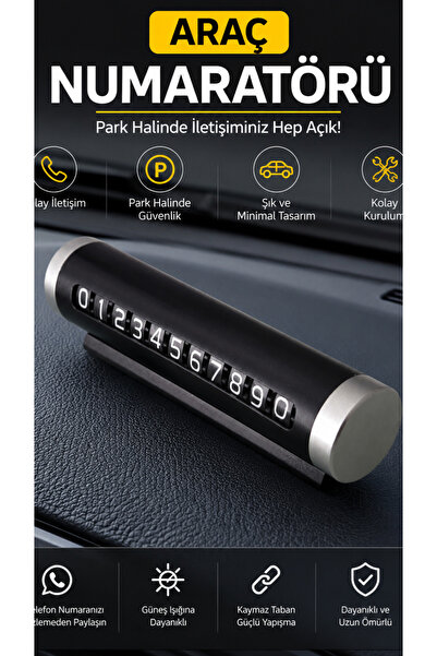 Genel Markalar Premium Metal Oto Park Telefon Numarası Gösterici Araç İçi Num...