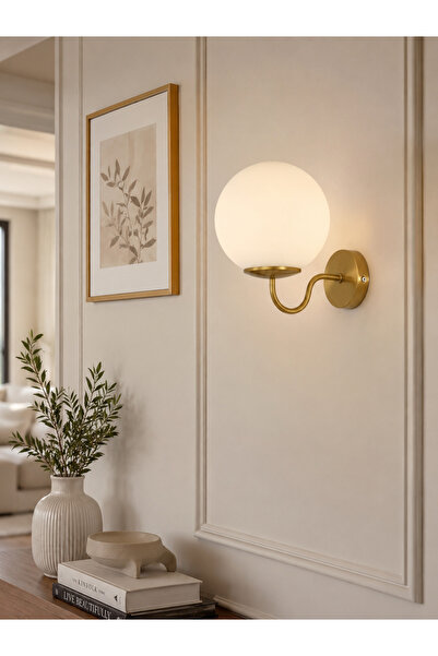 Ömür Avize Öykü Globe Glass Wall Lamp