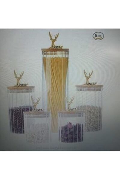 Yıldızan (9X10 cm) 1 Piece Shiny Transparent Color Deer Glass Storage Contain...