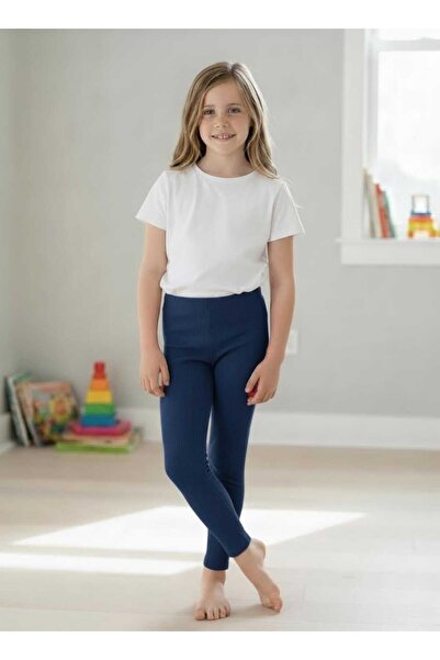 Bağcı Girls' Ribbed Leggings Flexible Comfortable Daily Wear
