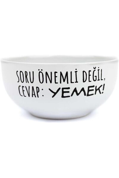 Yıldızan Msa Shop Question Not Important, Answer: Eat! White Ceramic Bowl - G...