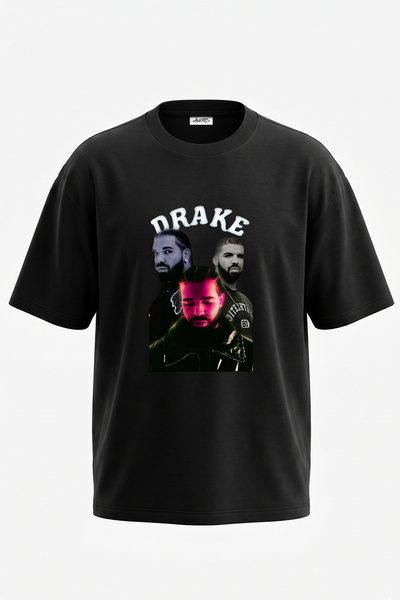 Anetos Drake_33 Design Printed Unisex Oversize Black Tshirt