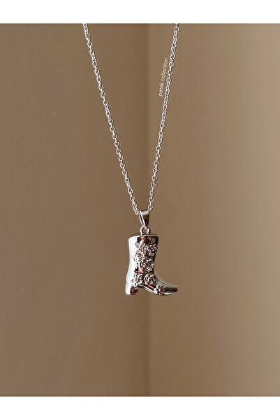 Petek Collection Silver Steel Cowboy Boot Pendant