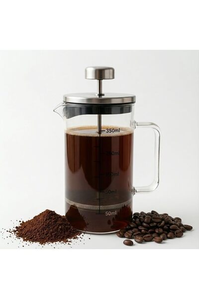 Yıldızan adn shop 350ml Borosilikat Glass Thermosil French Press - ماكينة تحض...